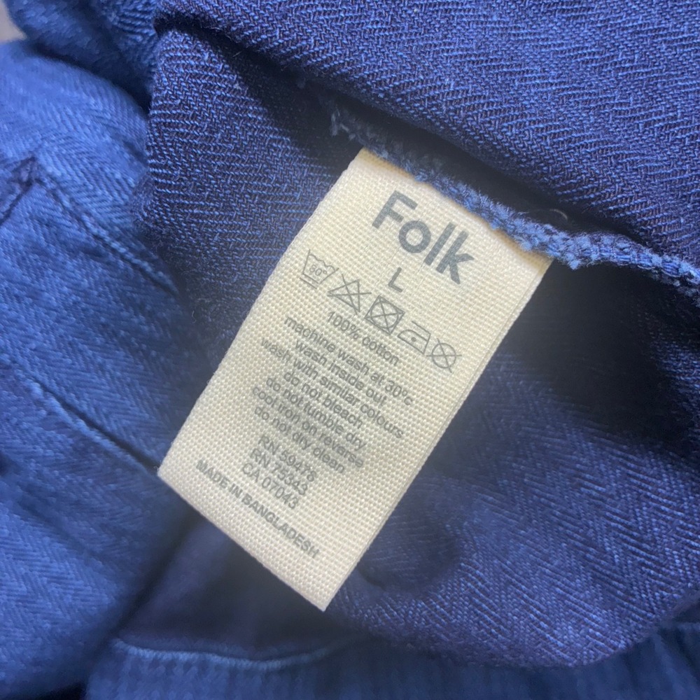 Folk Chore Jacket Herringbone Wash Twill Indigo Large NWT JMK/JM/2831 - Picture 13 of 15